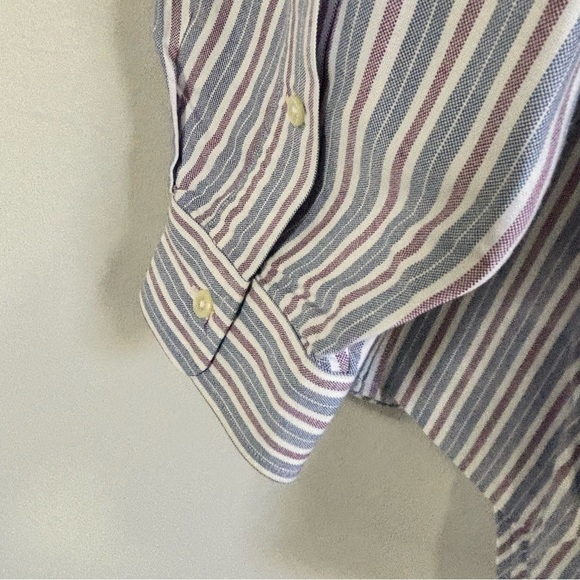 RALPH LAUREN BLUE LABEL Men’s Blue Stripe YARMOUTH Oxford Dress Shirt Pony 16 - Picture 6 of 6